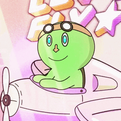 Let's Fly Green Cartoon Character GIF