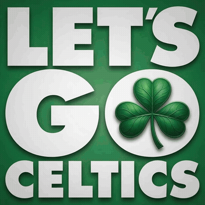 Let's Go Celtics Poster With Clover GIF