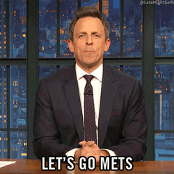 Let's Go Mets Seth Myers Cheering GIF