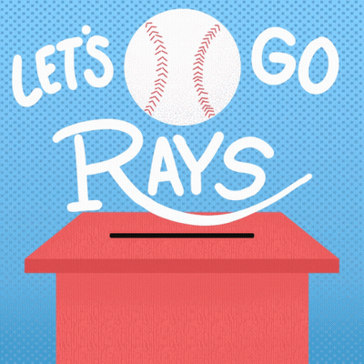 Let's Go Rays Sign With Baseball