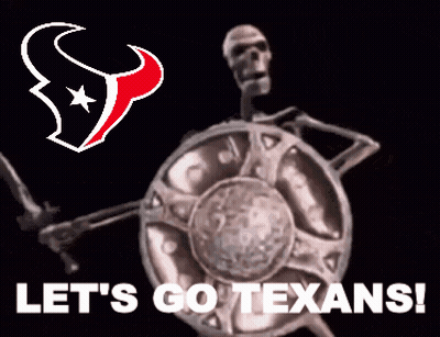 Let's Go Texans Skeleton Shield Poster GIF