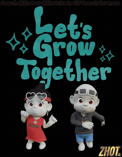 Let's Grow Together Boy And Girl Poster GIF