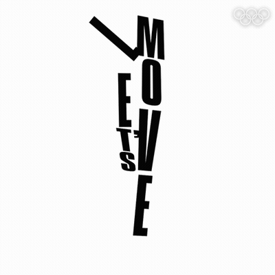 Let's Move Written In Black GIF