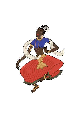 Let's Nacho Logo Woman In Red Skirt Sticker