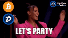 Let's Party Girl Putting Hands In The Air GIF