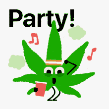 Let's Party Leaf Listening To Music GIF