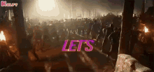 Let's Party Neon Colored Letters GIF