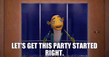 Let's Party Oscar Shark Tale Entering Room GIF