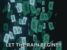 Let The Rain Begin Raining Money Cash Dollar  GIF