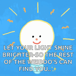 Let There Be Light Smiling Cartoon Bulb GIF