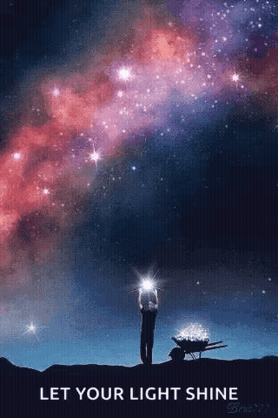 Let Your Light Shine Poster Man Holding Light GIF