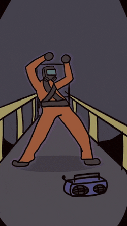 Lethal Company Dancing With A Radio GIF
