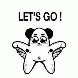 Lets Goooo Flapping Cartoon Starfish GIF