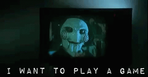 Lets Play A Game Scary Mask GIF
