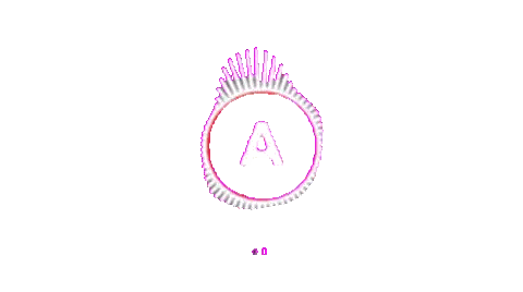 Letter A In Circle With Lines Sticker