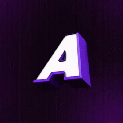 Letter A In Purple Spiked Circle GIF