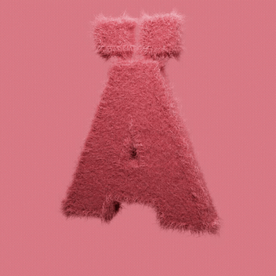 Letter A Made Of Pink Furry Material GIF