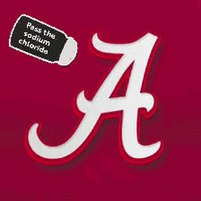 Letter A On Red Background With Salt Shaker Saying Pass The Sodium Chloride GIF