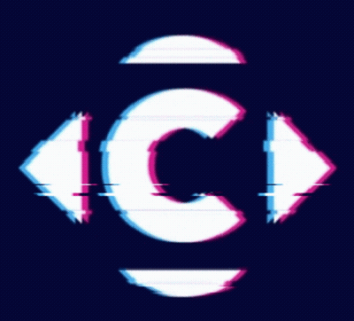 Letter C Pink Green Arrows Dark Background GIF