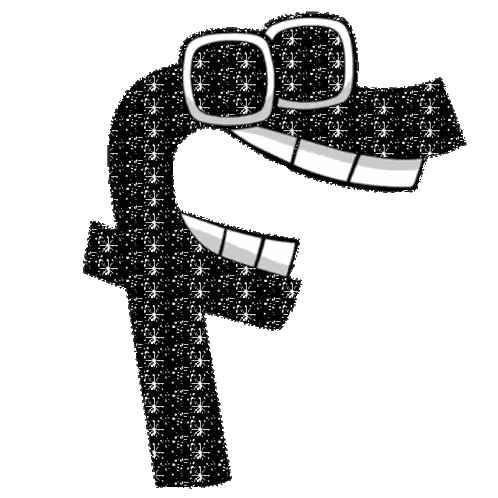 Letter F With Glasses And Teeth Sticker