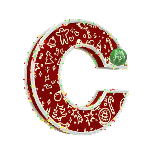 Letter G Decorated With Christmas Decorations Sticker