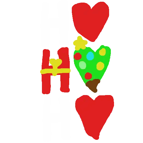 Letter H With Three Hearts Sticker