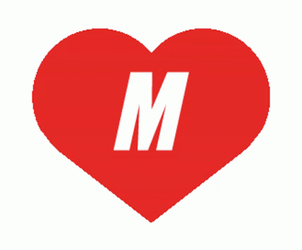 Letter M Inside A Red Heart GIF