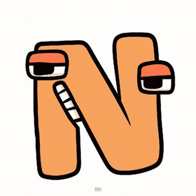 Letter N With Big Eyes GIF