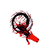 Letter Q Surrounded By Red Blood Circle Sticker
