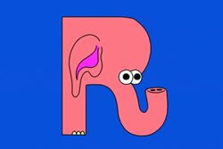 Letter R Formed Elephant GIF