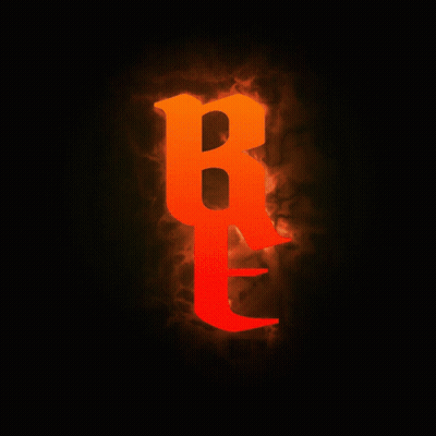 Letter R Surrounded By Smoke And Fire GIF