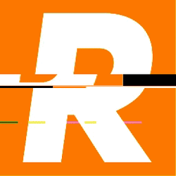 Letter R With Orange Background Broken Screen GIF