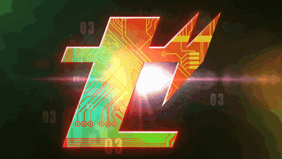 Letter T Surrounded By Glowing Circuit Board GIF