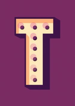 Letter T With Blinking Holes GIF
