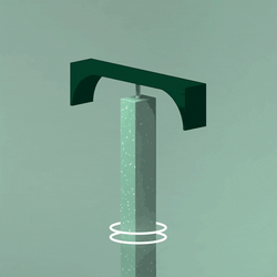 Letter T With Rotating Head GIF