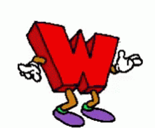 Letter W Cartoon Dance GIF