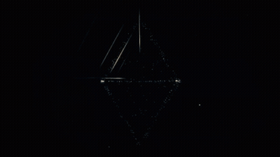 Letter W On Black Background With Stars GIF