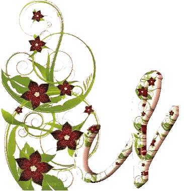 Letter W With Flowers And Swirls Sticker