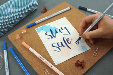 Lettering Stay Safe Heart Poster GIF