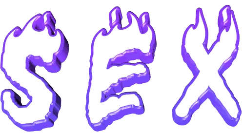 Letters S E X In Purple Sticker