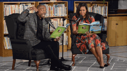 LeVar Burton And Michelle Obama Reading Rainbow GIF