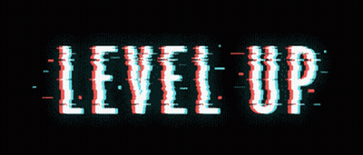 Level Up In Glitch Effect GIF