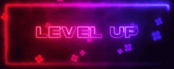 Level Up Neon Pink Moving Art GIF