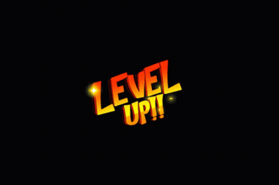 Level Up Sign On Black Background GIF