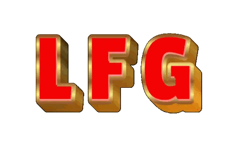 LFG Sign In Red And Gold Sticker