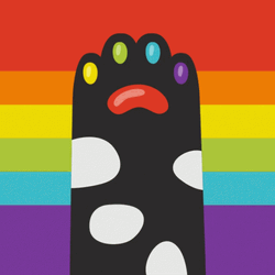  LGBT Pride Rainbow Cute Paw GIF