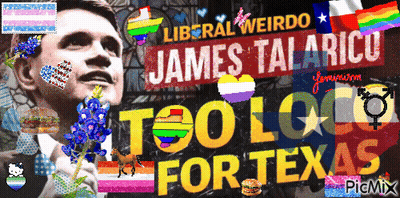 Liberal raro James Talaricu Too Loo para Texas GIF