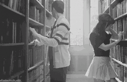 Library Romance Rough Kiss