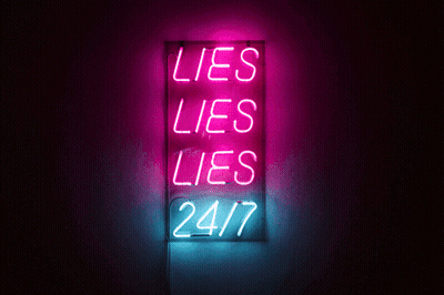 Lies Lies Lies 24/7 Neon Sign GIF