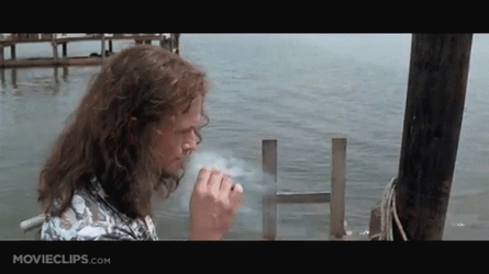 Lieutenant Dan Smoking On Boat GIF
